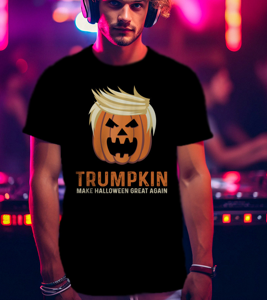 Trumpkin Make Halloween Great Again Pumpkin With Hair And Face T-Shirt