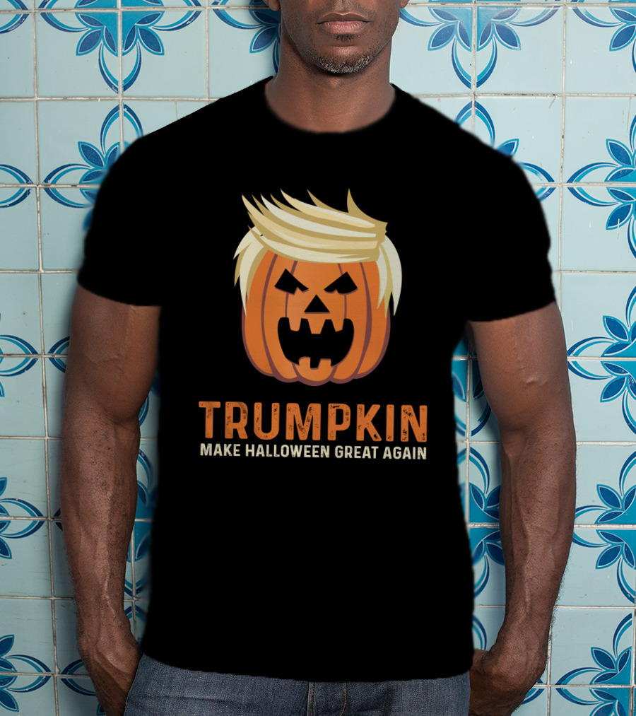 Trumpkin Make Halloween Great Again Pumpkin With Hair And Face T-Shirt