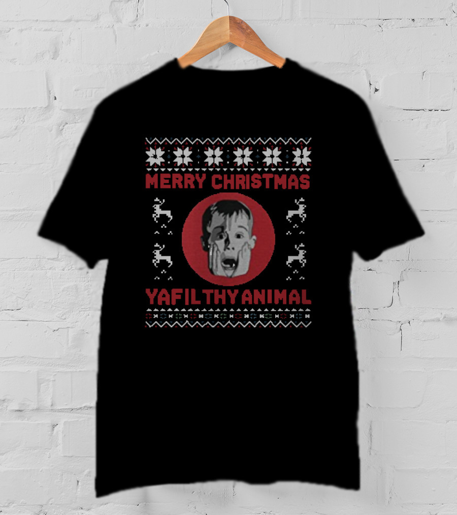 Merry Christmas Ya Filthy Animal Home Alone Knit T-Shirt