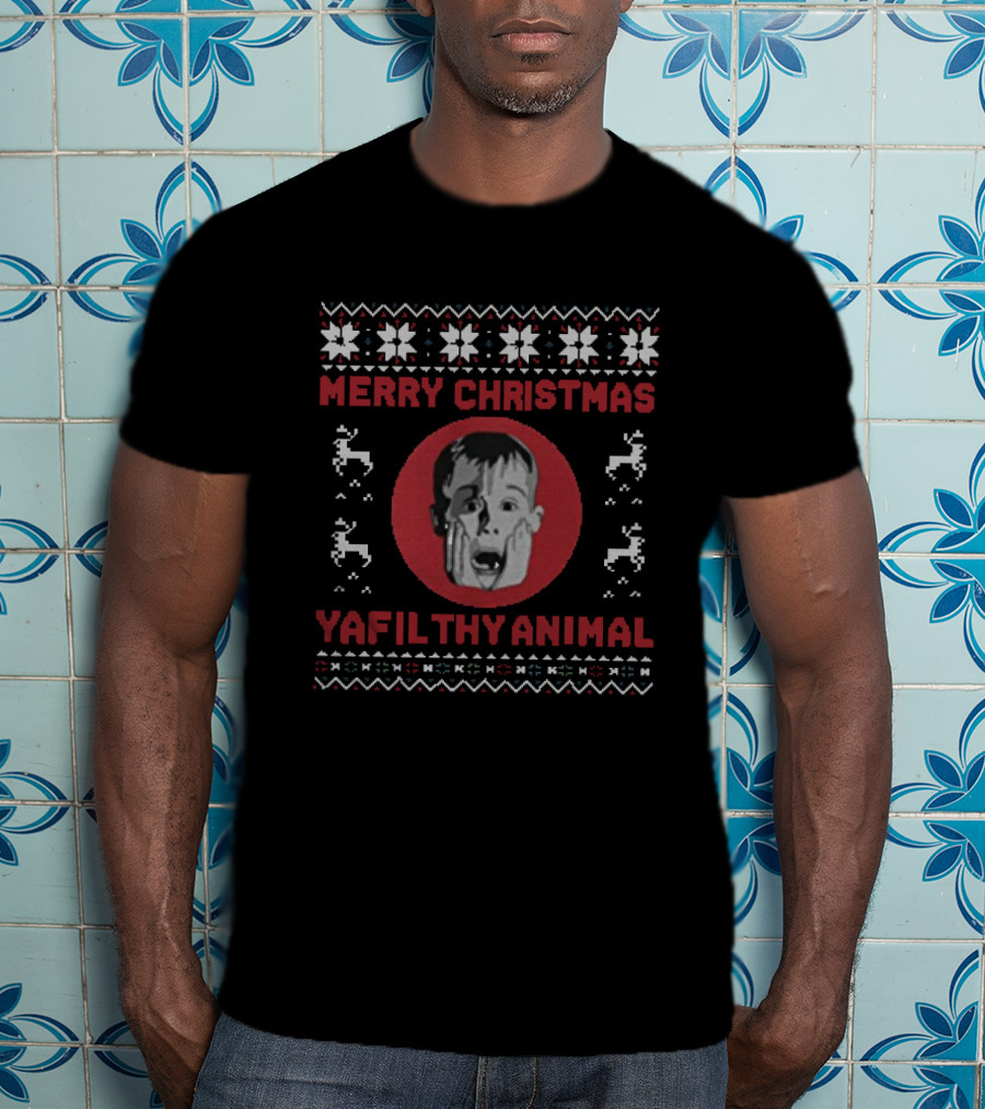 Merry Christmas Ya Filthy Animal Home Alone Knit T-Shirt