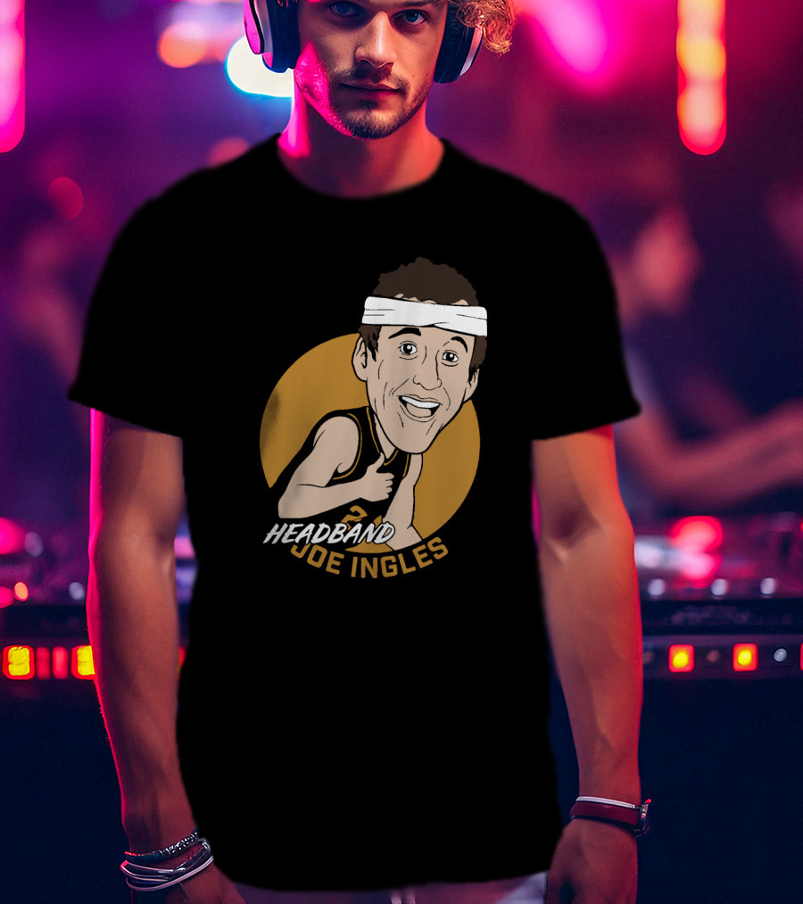 Headband Joe Ingles Cartoon Character With Headband And Thumbs Up Basketball Reference T-Shirt
