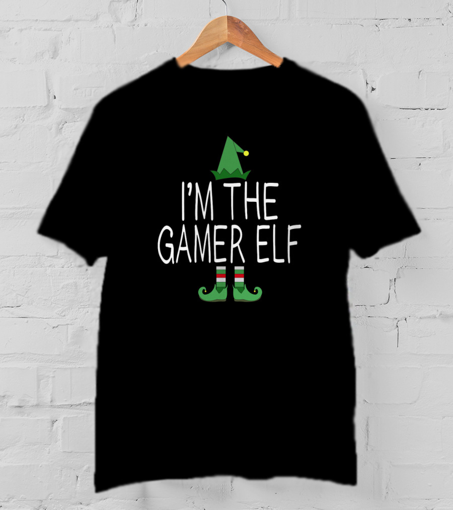 I'm The Gamer Elf Family Matching Christmas Elf Hat And Shoes T-Shirt