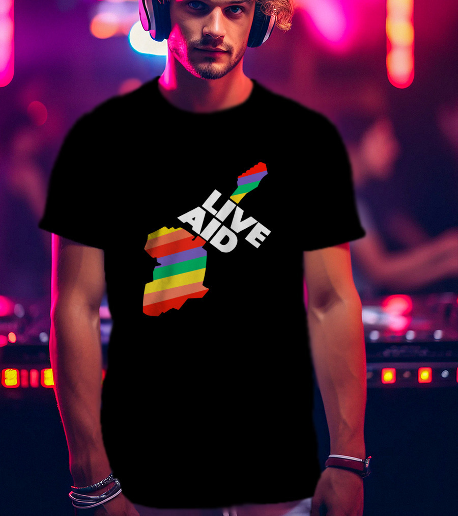 Live Aid 1985 Rainbow Africa Symbol T-Shirt