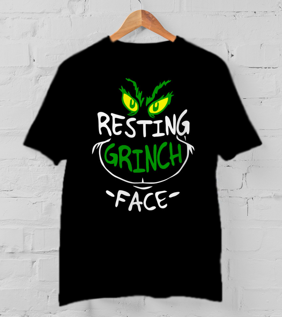 Resting Grinch Face Christmas Grinch Eyes And Smile T-Shirt