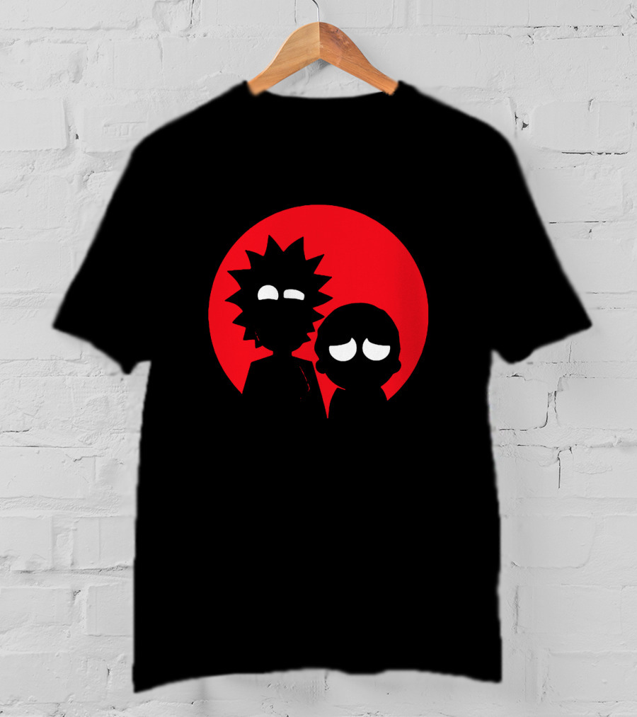 Rick And Morty Silhouette Red Sun Circle T-Shirt
