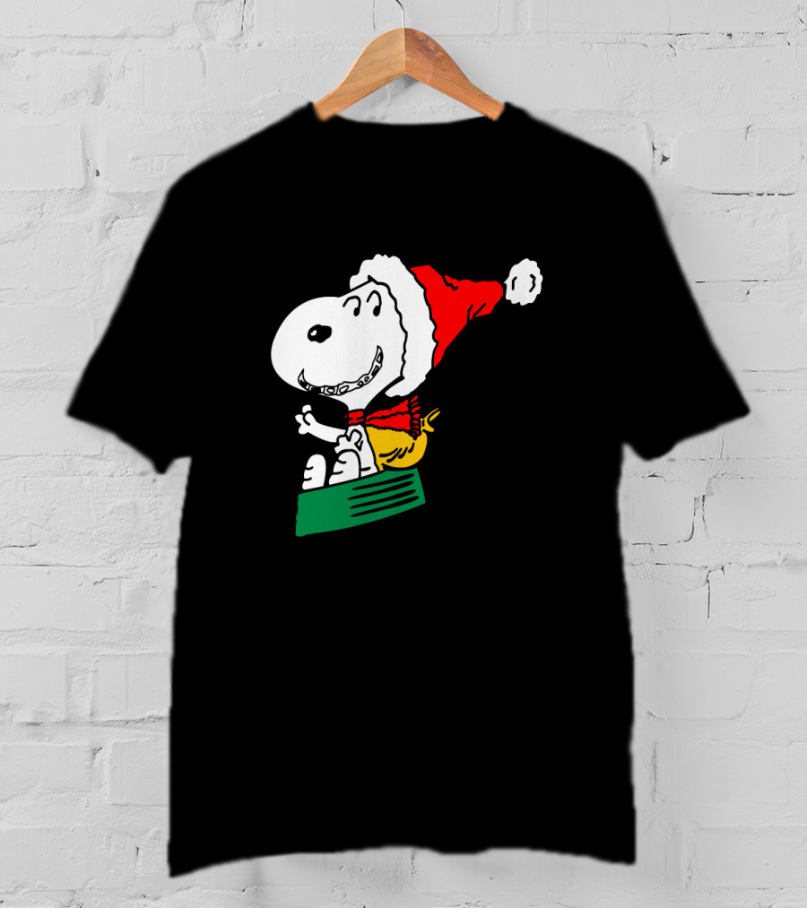 Snoopy Santa Sleigh Holiday Fun T-Shirt
