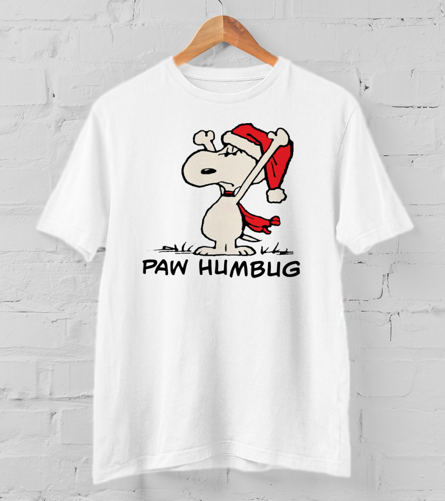 Snoopy Paw Humbug Christmas Santa Hat T-Shirt