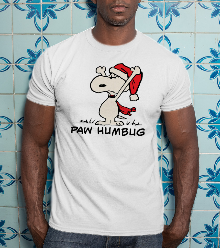 Snoopy Paw Humbug Christmas Santa Hat T-Shirt