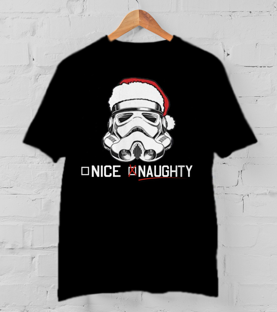 Star Wars Stormtrooper Santa Hat Naughty List Christmas Holiday Humor T-Shirt