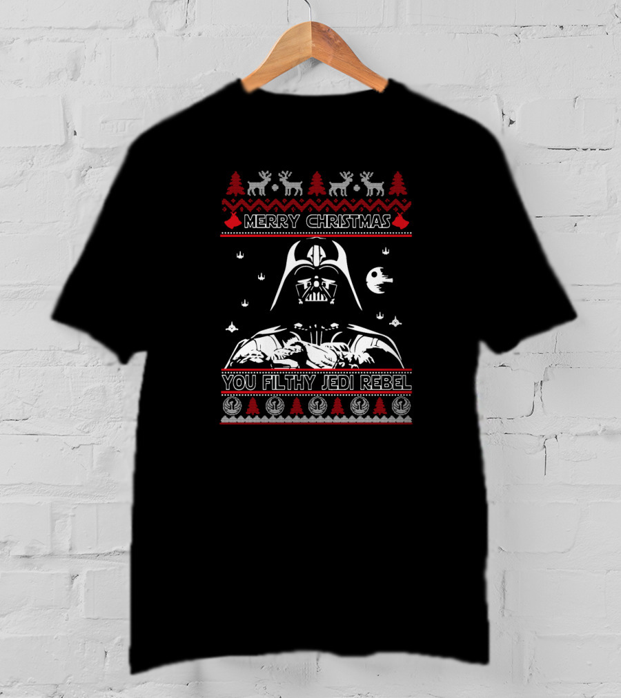 Star Wars Darth Vader Merry Christmas You Filthy Jedi Rebel Holiday T-Shirt