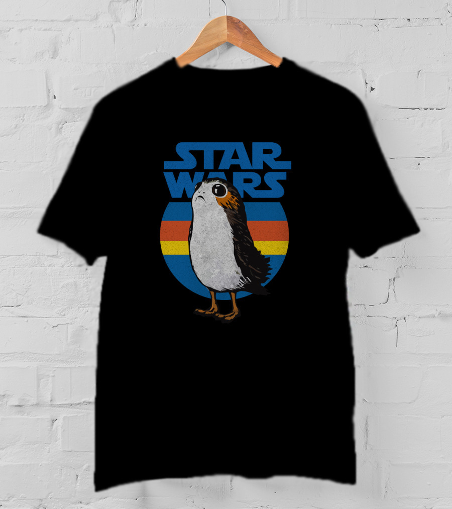 Star Wars The Last Jedi Porg Retro Stripe T-Shirt
