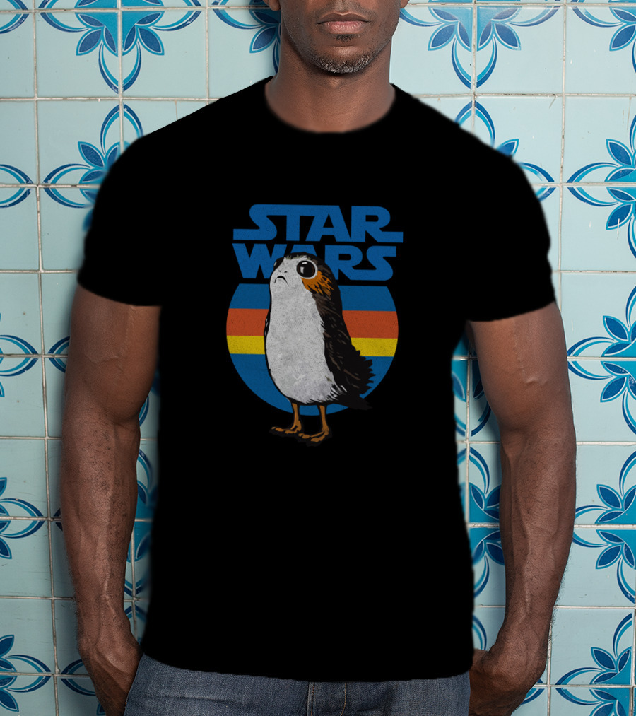 Star Wars The Last Jedi Porg Retro Stripe T-Shirt