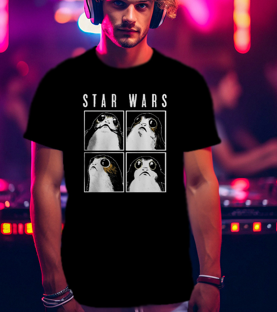 Star Wars The Last Jedi Porg Four Panel T-Shirt