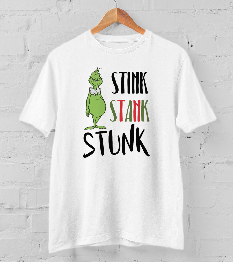 Stink Stank Stunk Grinch Iconic Green Character Phrase T-Shirt