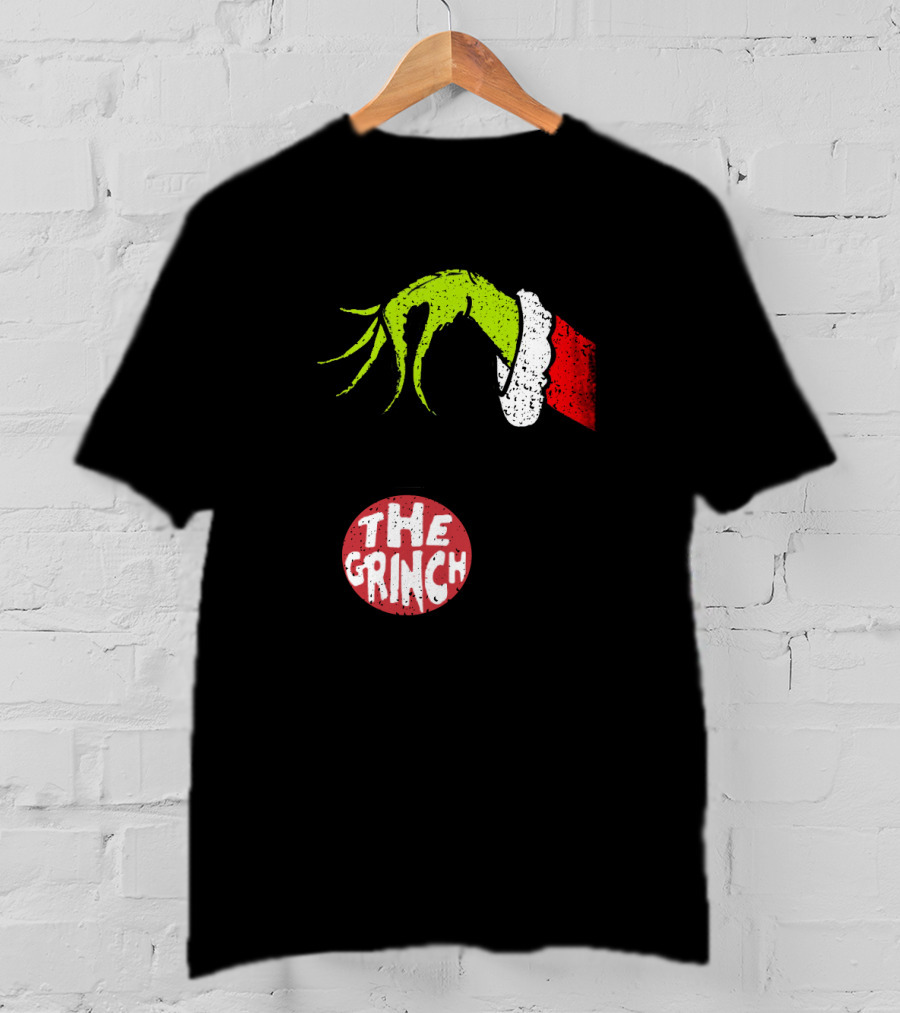 The Grinch Hand Holding Red Ornament With The Grinch Text T-Shirt