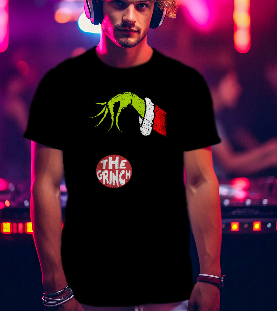 The Grinch Hand Holding Red Ornament With The Grinch Text T-Shirt