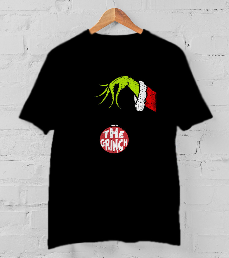 The Grinch Green Hand Holding Red T-Shirt