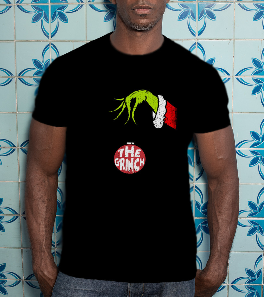 The Grinch Green Hand Holding Red T-Shirt