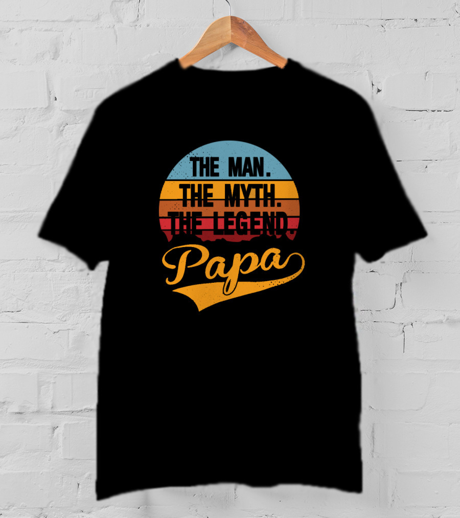 The Man The Myth The Legend Papa Retro Sunset T-Shirt