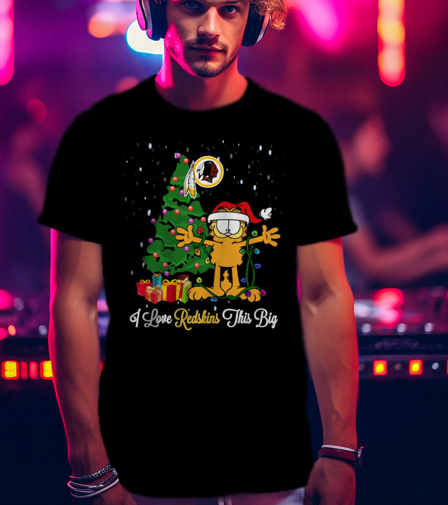 I Love Redskins This Big Christmas Garfield T-Shirt