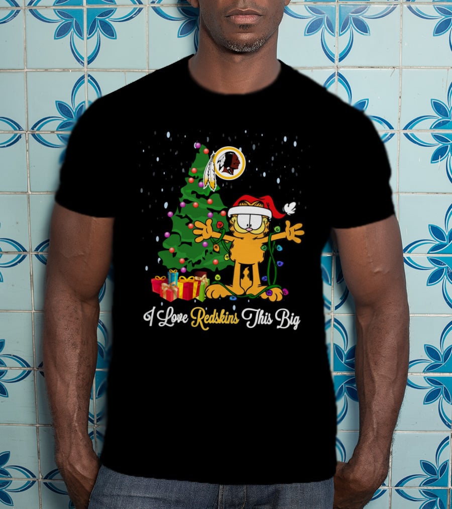 I Love Redskins This Big Christmas Garfield T-Shirt