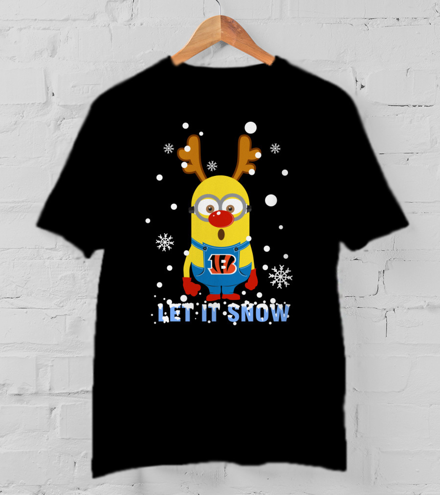 Let It Snow Xmas Cincinnati Bengals Minion Fans T-Shirt