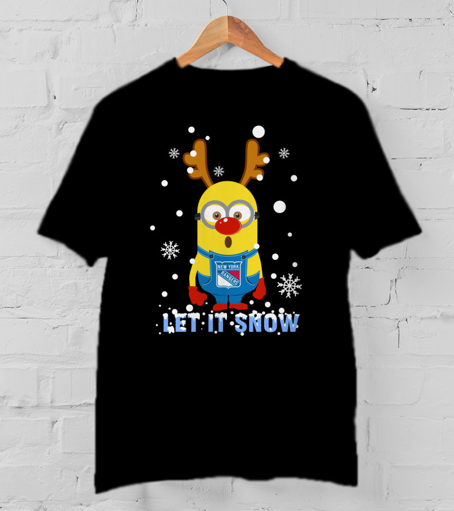 Let It Snow New York Rangers Reindeer Minion T-Shirt
