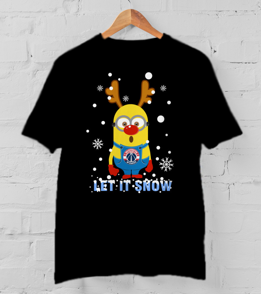 Let It Snow Washington Wizards Minion Reindeer T-Shirt