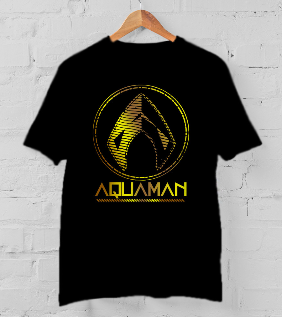 Aquaman Movie Gold Trident Emblem Iconic Symbol T-Shirt