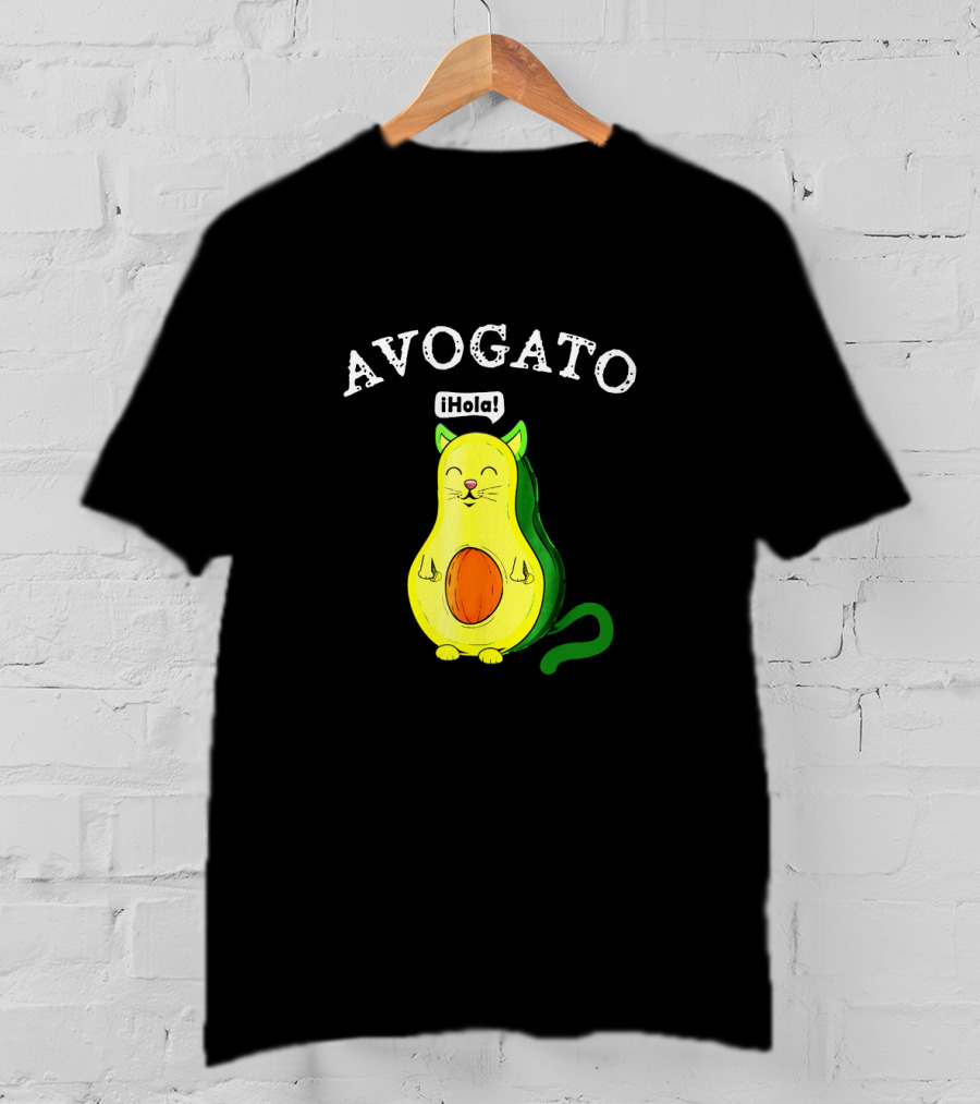 Avogato Hola Avocado Cat Face T-Shirt