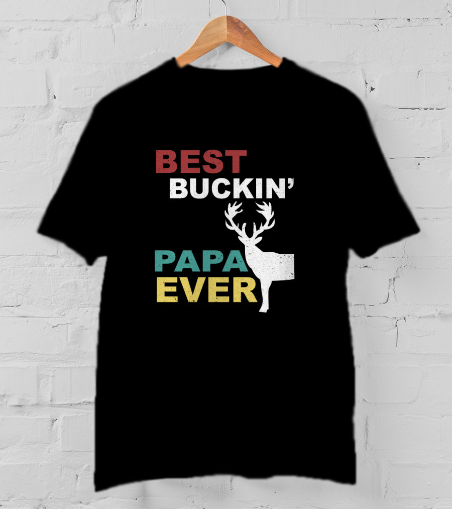 Best Buckin' Papa Ever Deer Antler T-Shirt