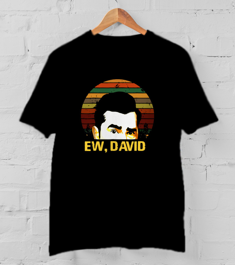 Retro Ew David Rose Multicolor Stripes Portrait T-Shirt
