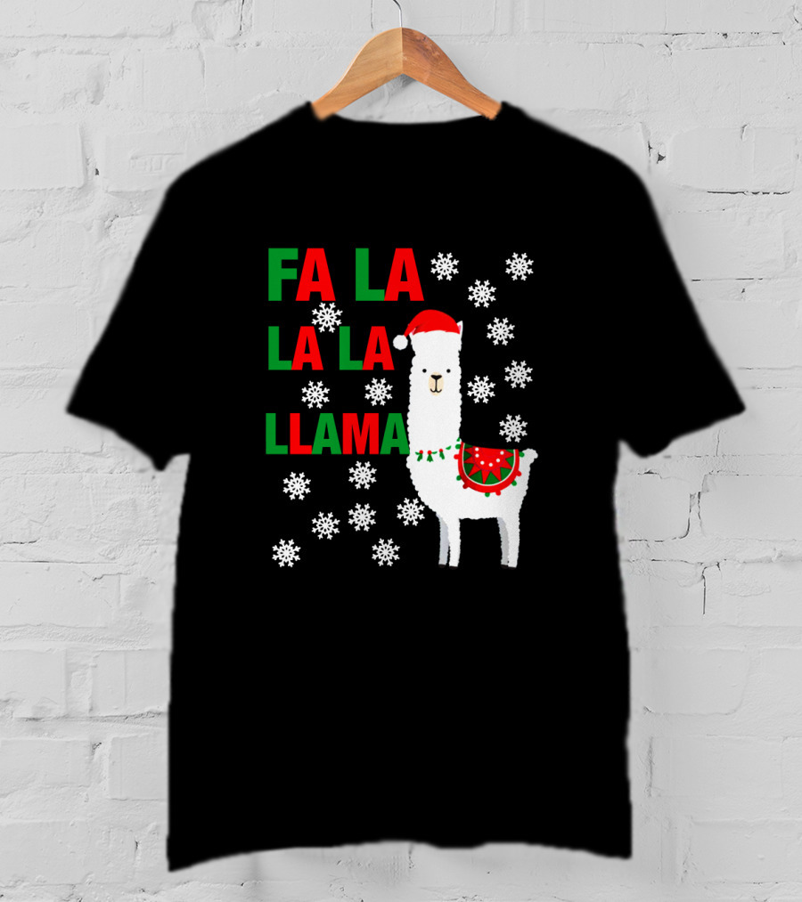 Fa La La La Llama Christmas Snowflake Holiday T-Shirt