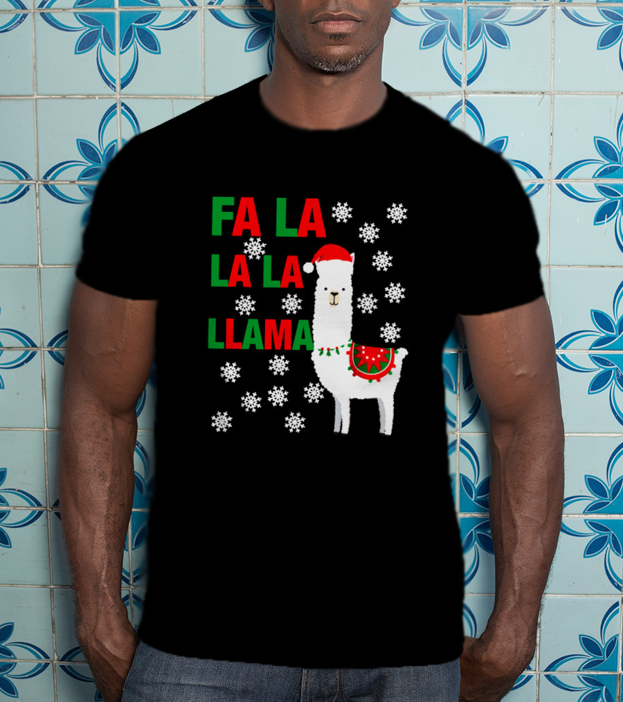 Fa La La La Llama Christmas Snowflake Holiday T-Shirt