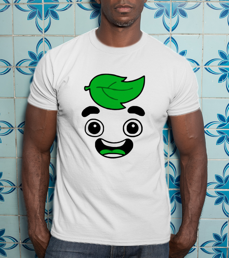 Guava Juice Leaf Head Character Face T-Shirt