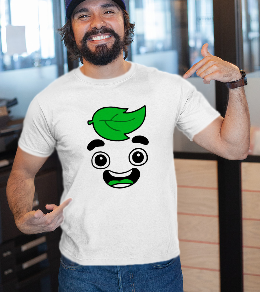 Guava Juice Leaf Head Character Face T-Shirt