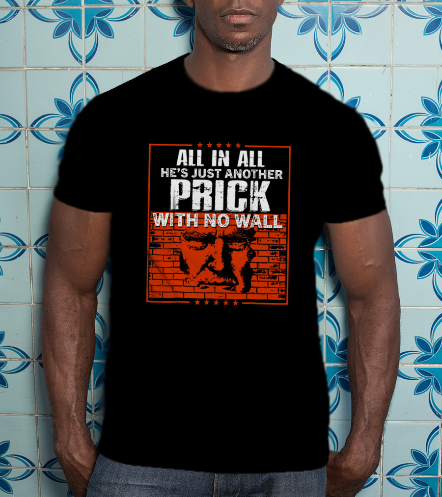 All In All He's Just Another Prick With No Wall With Brick Background T-Shirt