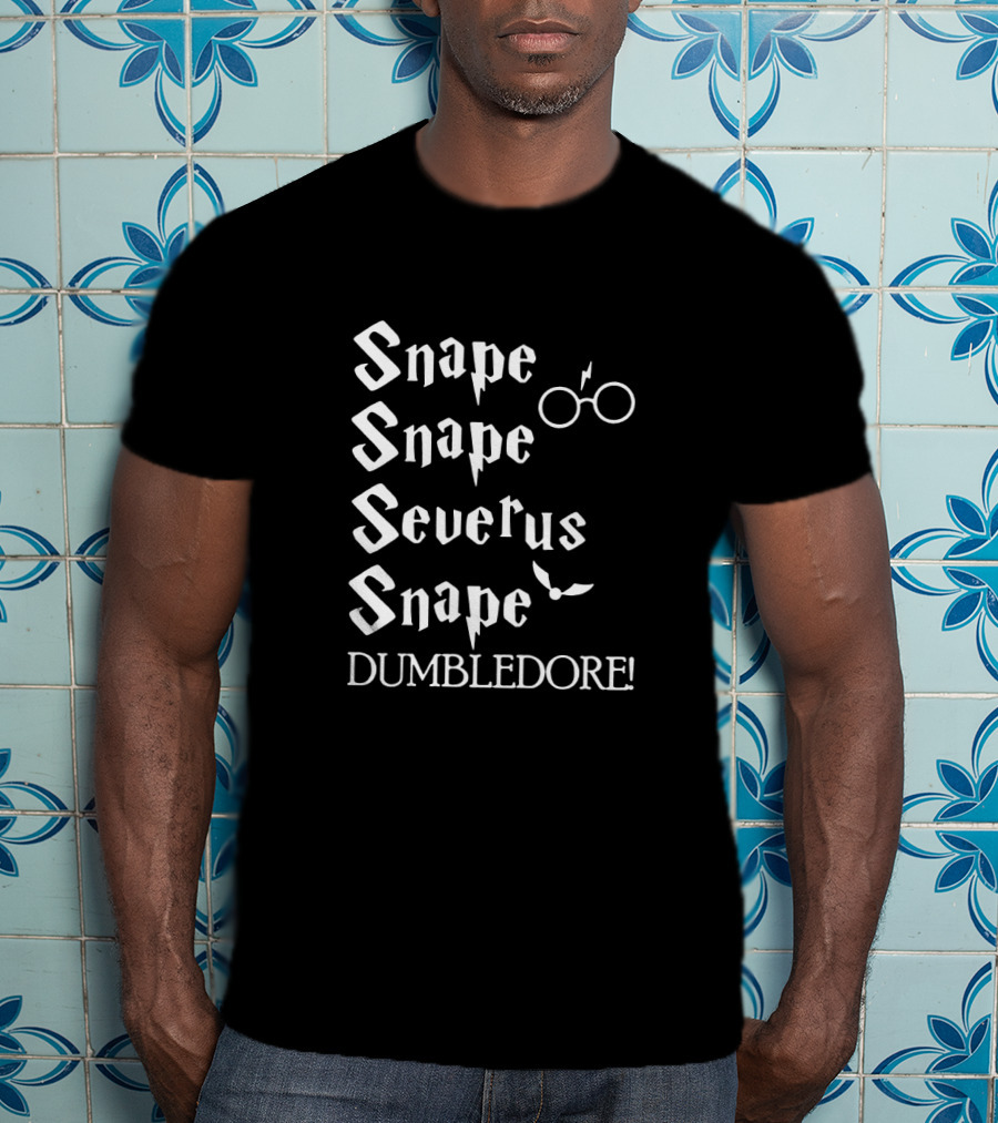 Snape Severus Snape Dumbledore Wizard Glasses Lightning Scar Owl T-Shirt