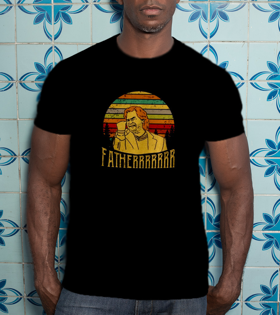 The IT Crowd Douglas Reynholm Fatherrrr Vintage Sunset Stripes T-Shirt