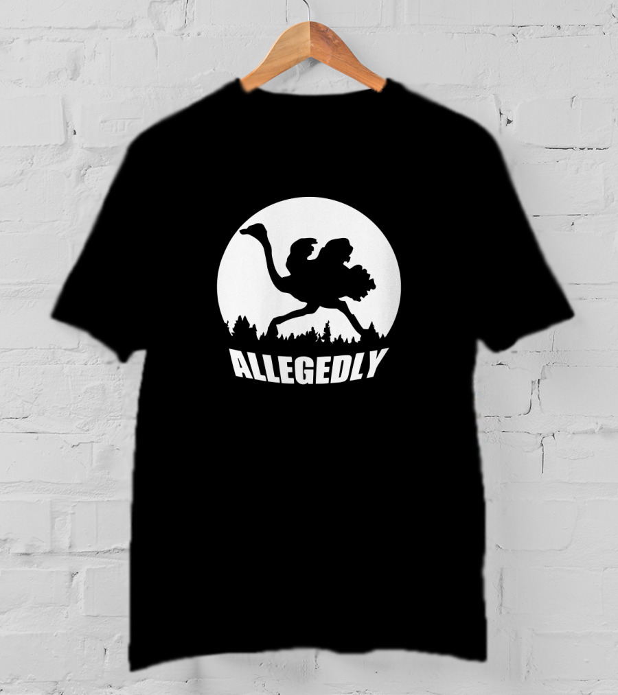 Allegedly Vintage Ostrich Bigfoot Silhouette Forest Moon T-Shirt