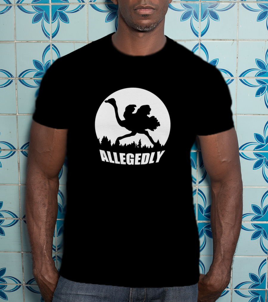 Allegedly Vintage Ostrich Bigfoot Silhouette Forest Moon T-Shirt