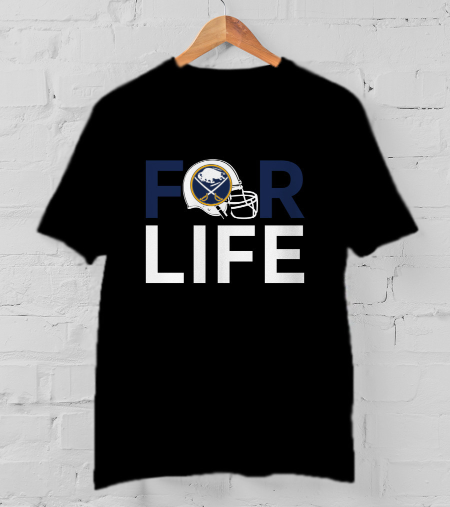 Buffalo Sabres For Life Helmet Logo Fan Loyalty T-Shirt