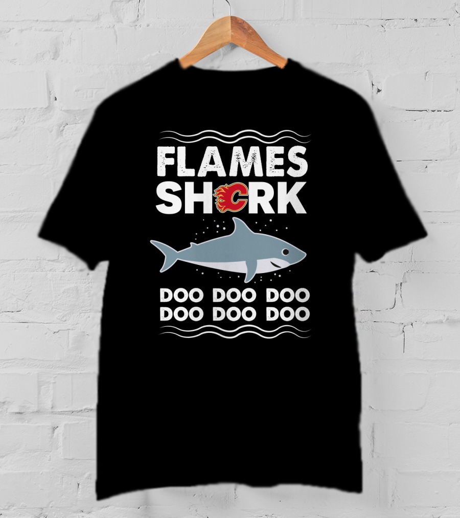 Flames Shark Doo Doo Doo Calgary Hockey T-Shirt