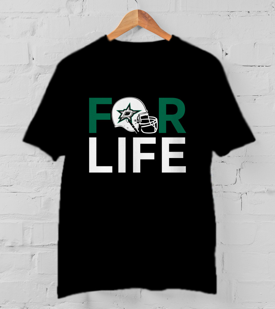 Dallas Stars Helmet Logo For Life Fan Commitment T-Shirt