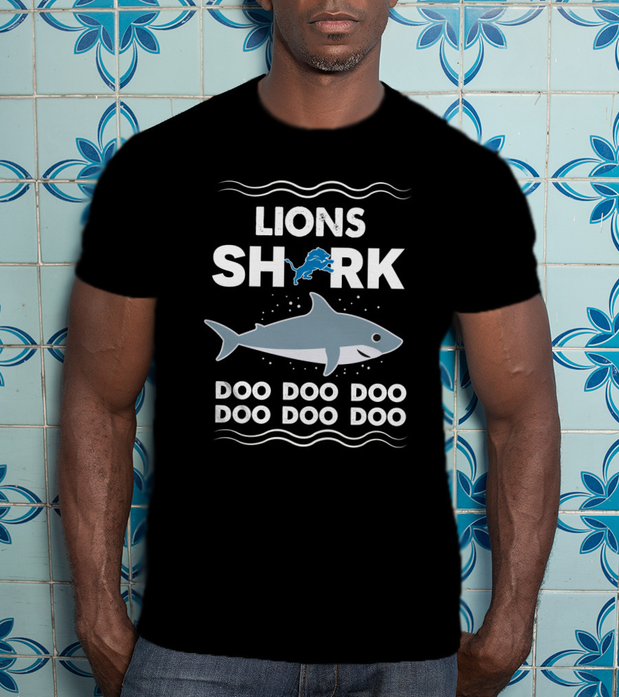 Lions Shark Doo Doo Doo Detroit Fans T-Shirt