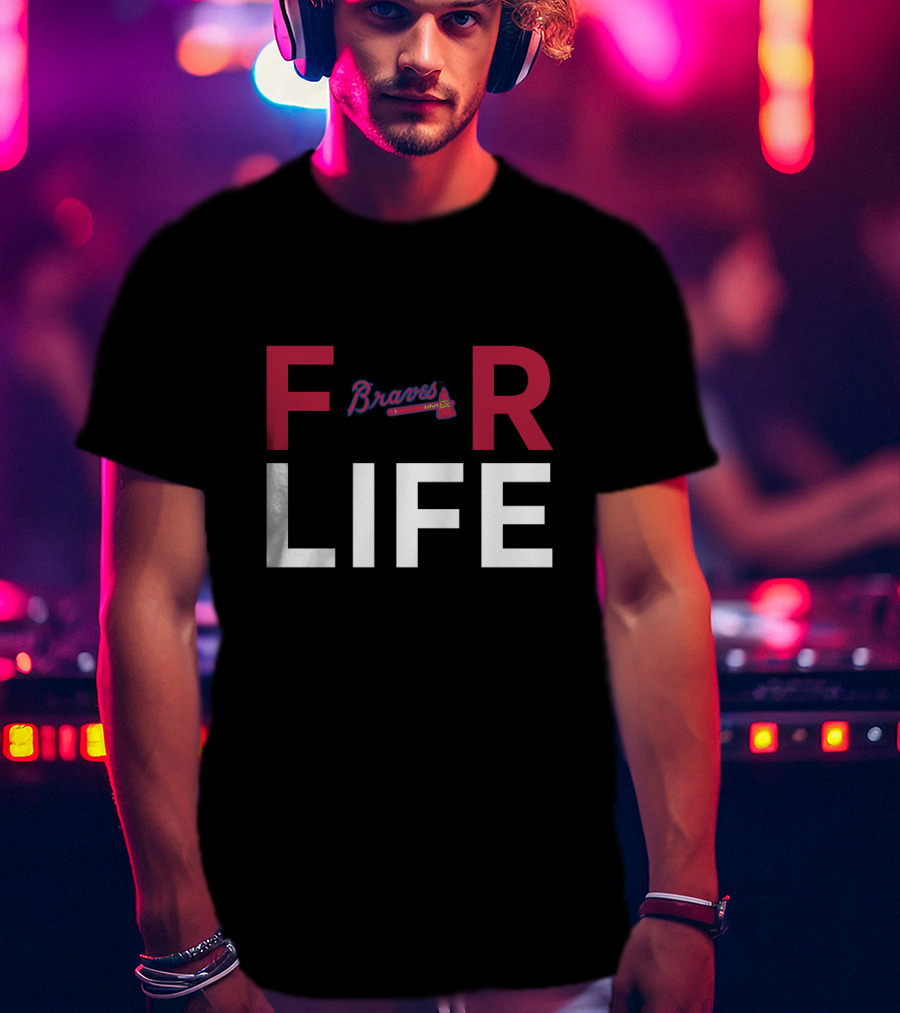 Braves Tomahawk Logo Between Bold For Life Atlanta Fans T-Shirt