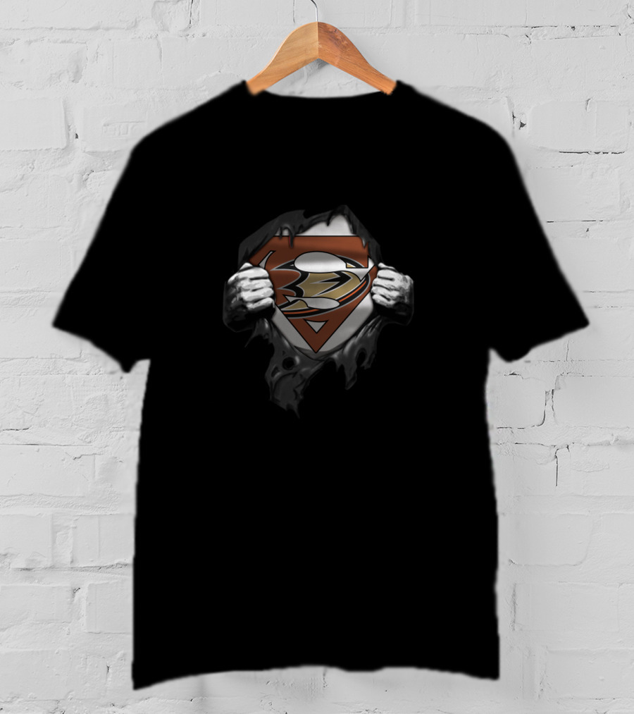 Anaheim Ducks Superman Logo Crossover T-Shirt