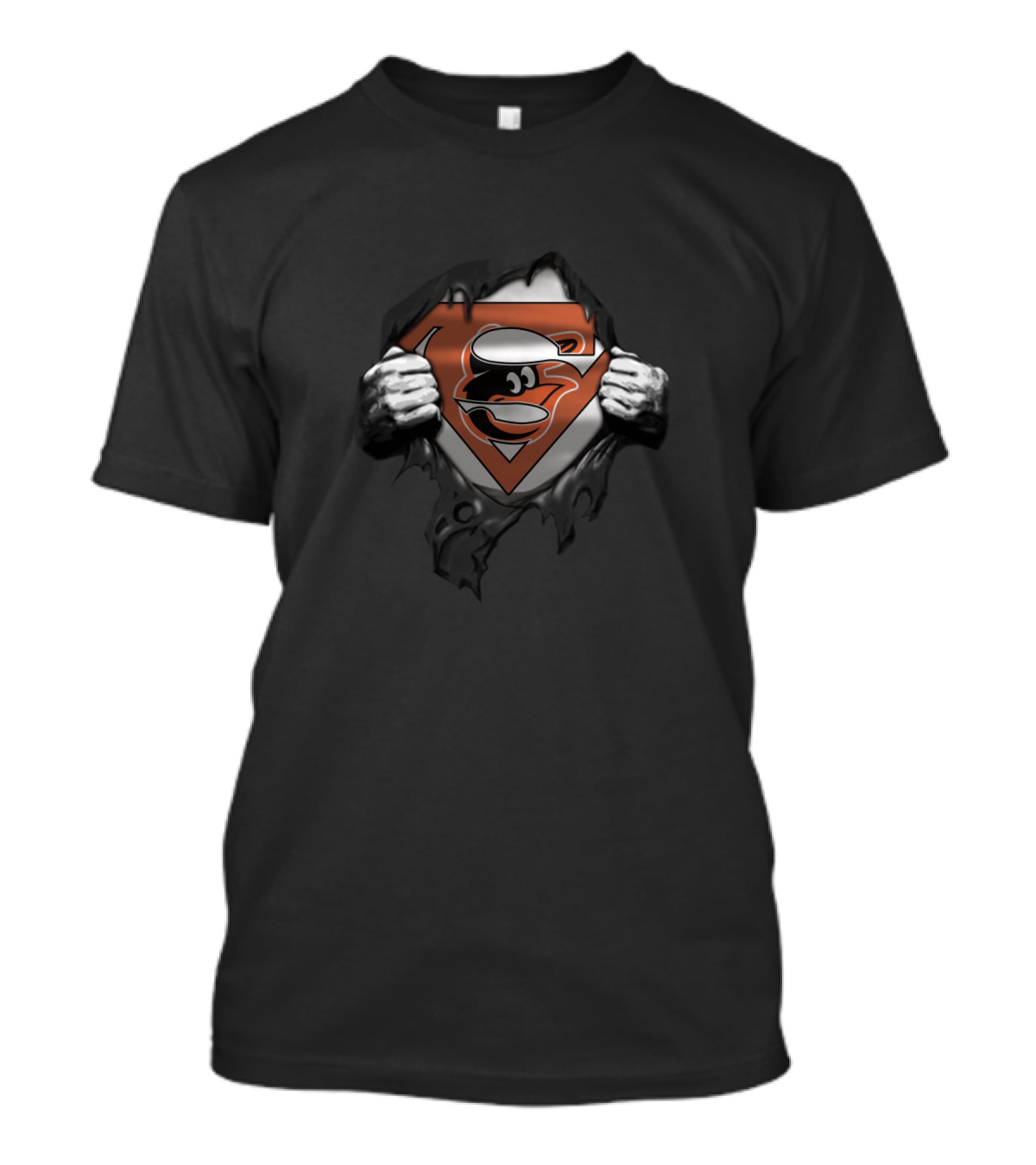 Baltimore Orioles Superman Logo Crossover T-Shirt