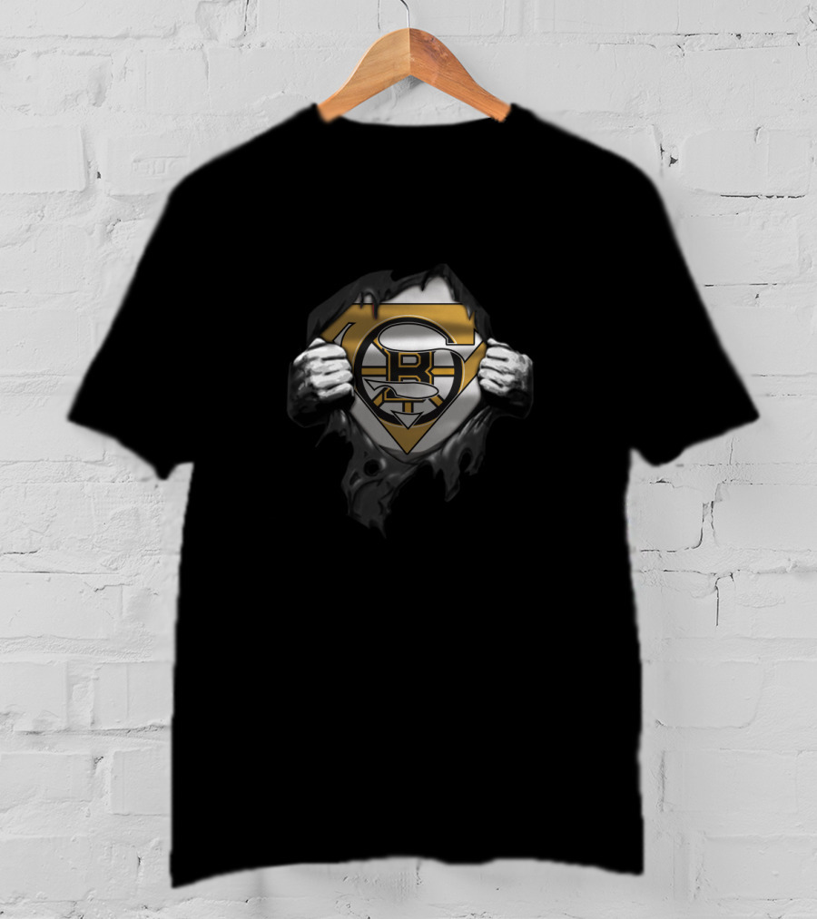 Boston Bruins Superman Symbol Mashup Fans T-Shirt