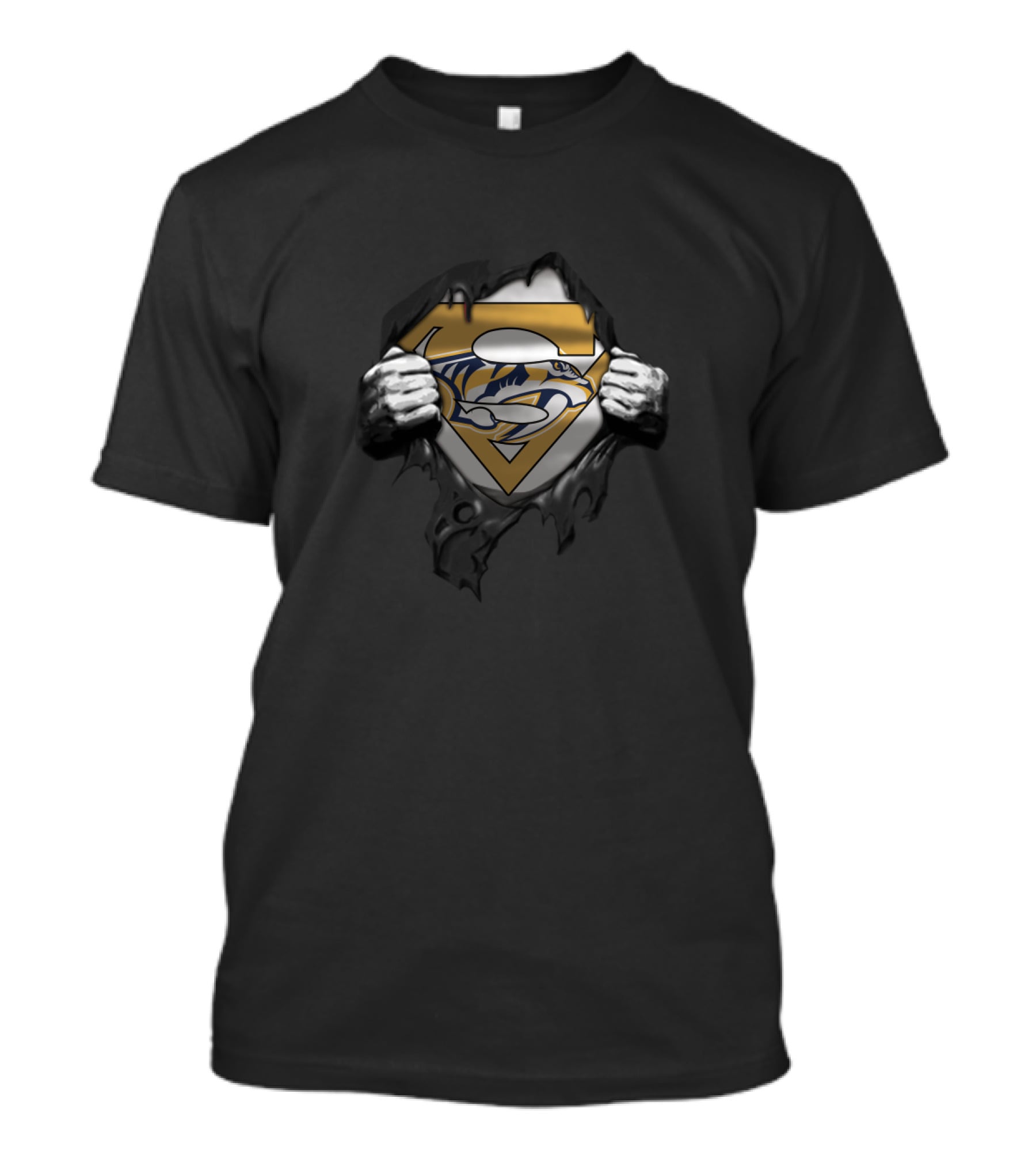 Nashville Predators Superman Logo Mashup Fan Emblem T-Shirt
